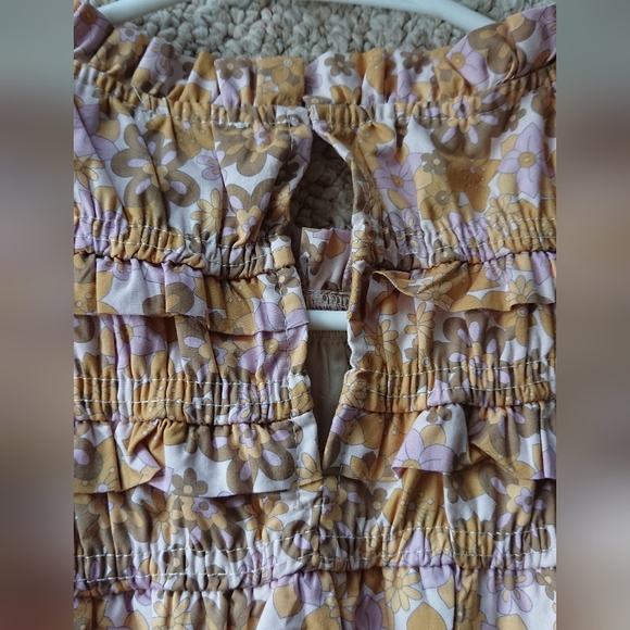 AUREUM Smocked Ruffled floral Blouse size M - Picture 7 of 12